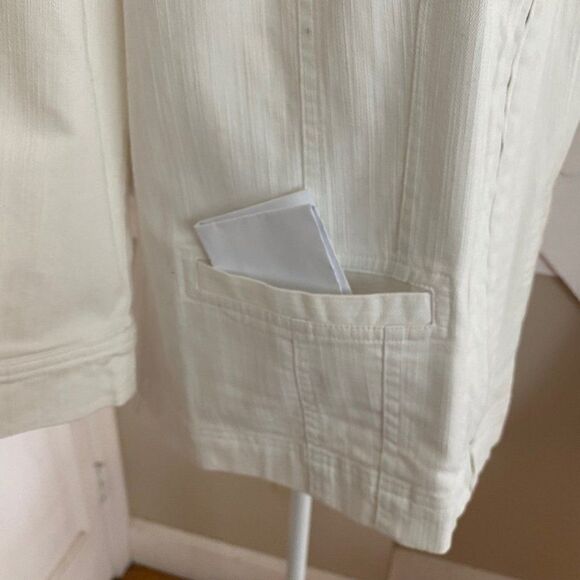 JM Collection Women’s White Cotton Jeweled Jacket SZ 14 - Picture 5 of 10
